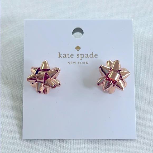 Kate Spade Rose Gold Bourgeois Bow Studs NWT - Picture 1 of 2